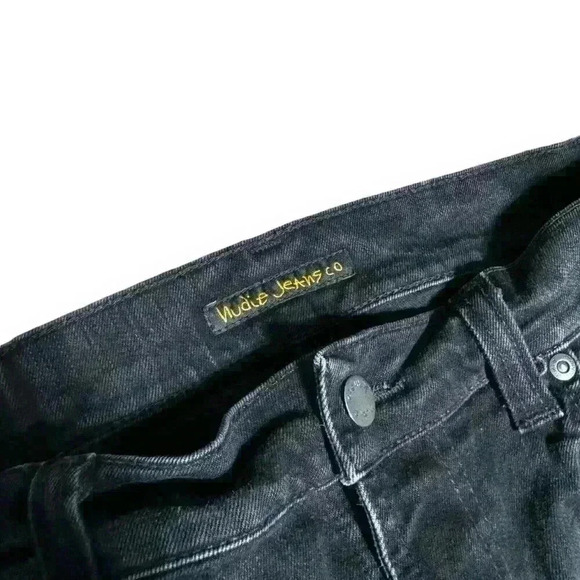NUDIE JEANS CO Men’s Straight Slim Fit Jeans Organic Black W33 L34 Dean Stretch - Picture 8 of 12